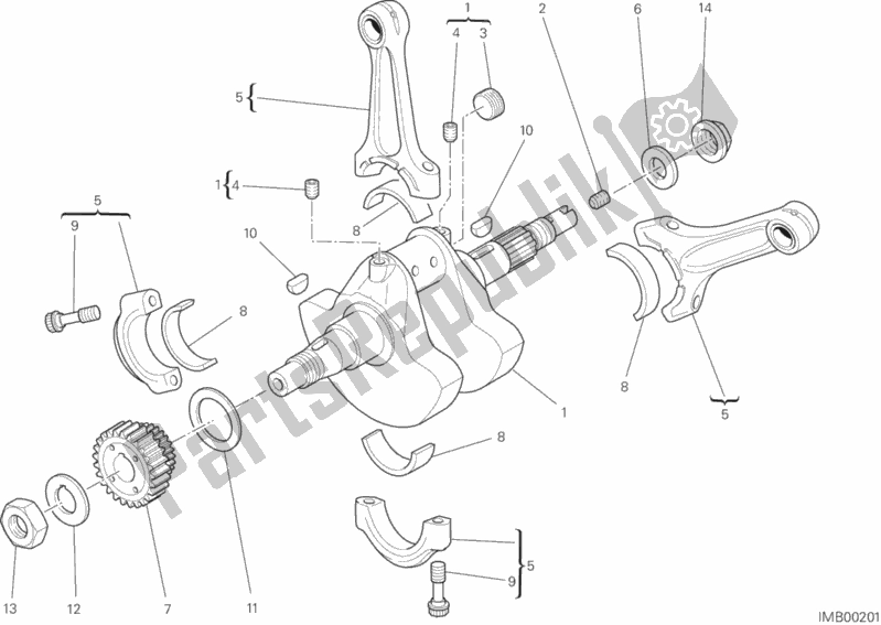 Tutte le parti per il Albero A Gomiti del Ducati Monster 696 ABS USA 2013
